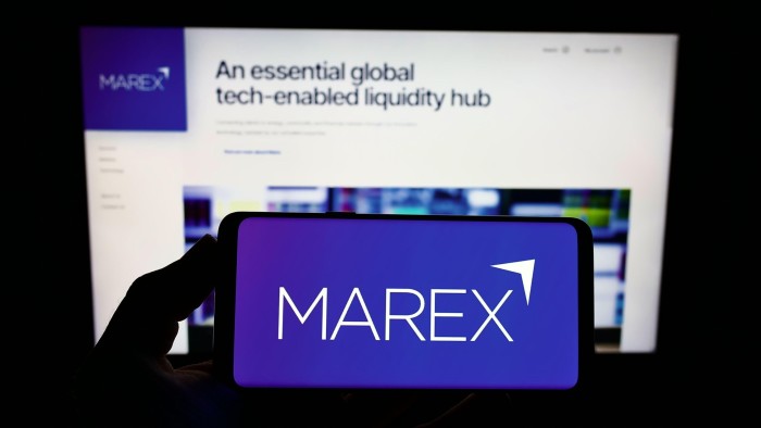 The Marex logo on a smartphone