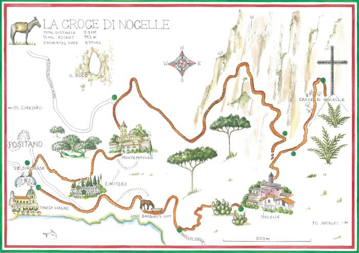 A map of the circular Croce di Nocelle walk by Rebecca Campbell
