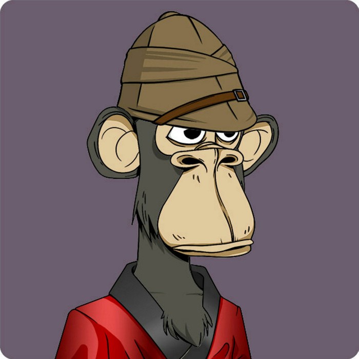 A bored monkey with a brown hat