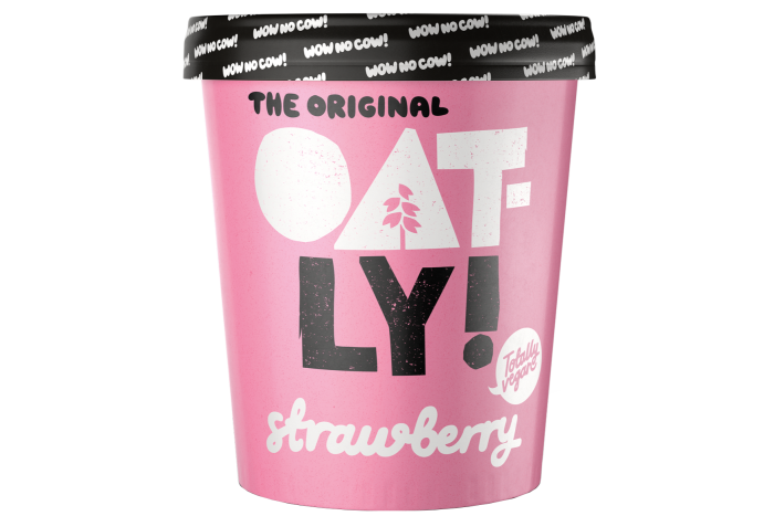 Oatly strawberry “non-ice-cream ice cream”