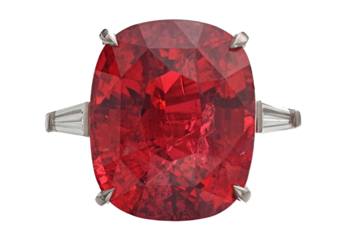 Tanzanian red spinel ring