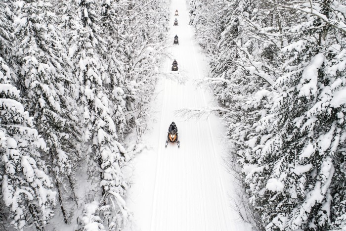 A convoy of Ski-Doo Expedition Sport 600s