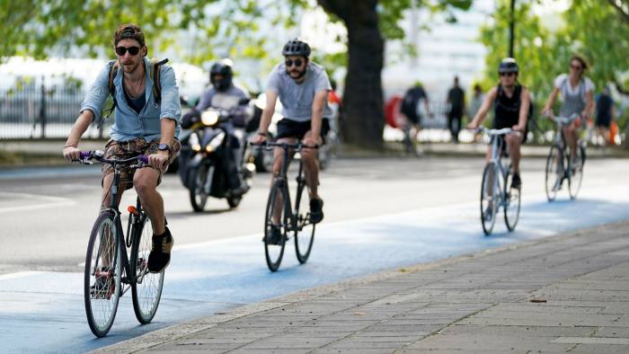 Weekend cycling in London has soared as much as 240 per cent from last year