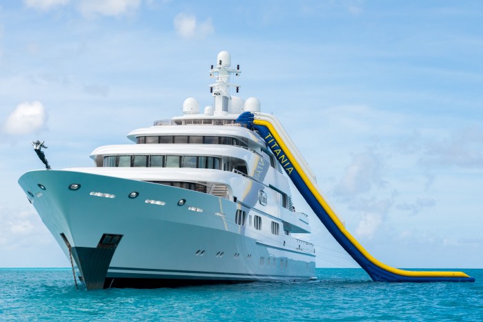The 73-metre Titania, which takes up to 12 guests and is due to appear in the next series of Netflix drama The Crown