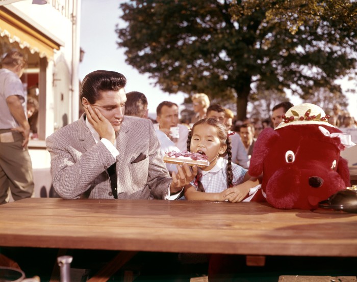 Elvis Presley and Vicky Tiu on the set of It Happened At the World’s Fair (1963)