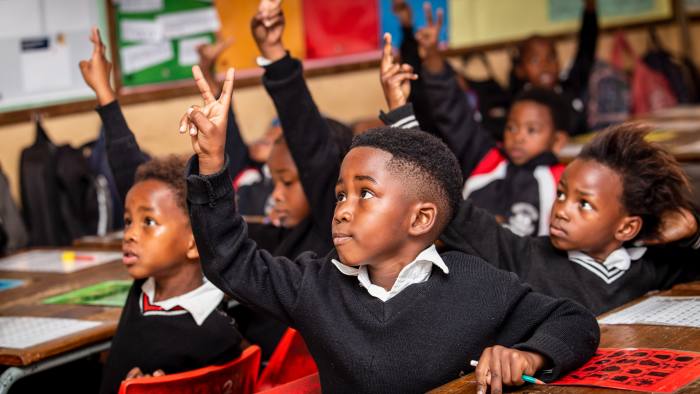 Young South African students in a classroom