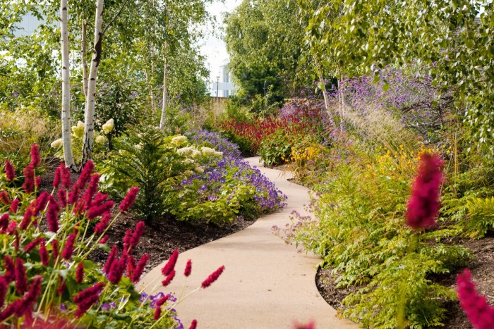 Horatio’s Garden Scotland at the NHS spinal-injury centre in Glasgow, designed by James Alexander-Sinclair