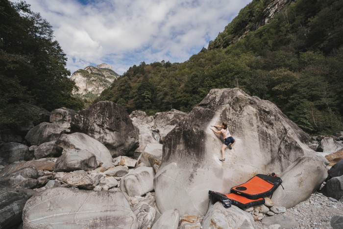 Riverbed bouldering in Brione, Ticino, Switzerland