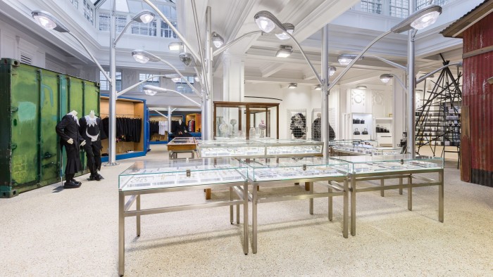 The well-designed jewellery section of a luxury store 