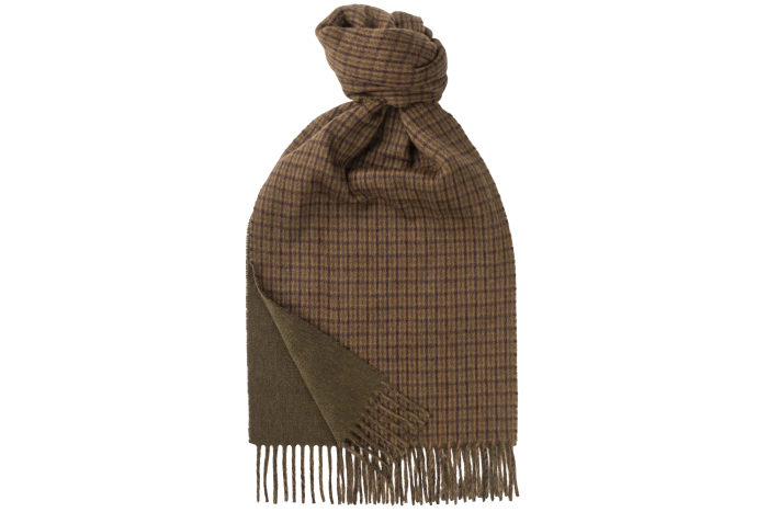 Joshua Ellis cashmere double-faced houndstooth scarf, £185