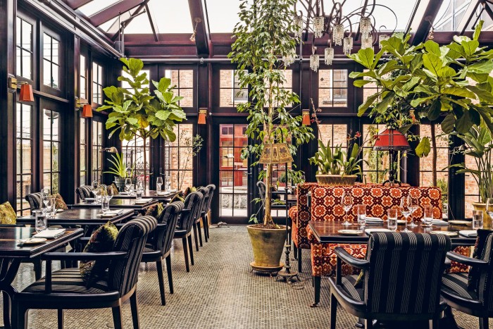 The restaurant in the custom-built conservatory