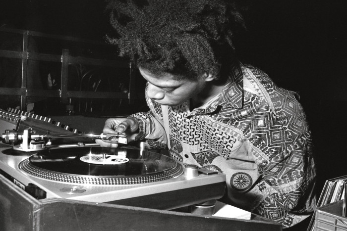 Basquiat DJing in 1985