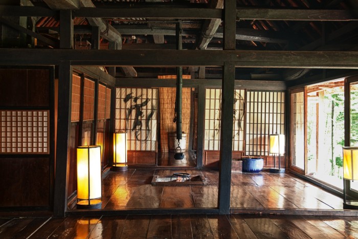 This room inside Chiiori has a traditional floor-sunken hearth