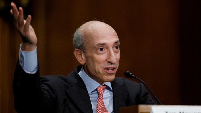 Gary Gensler, US Securities and Exchange Commission chair, speaks at a Senate hearing