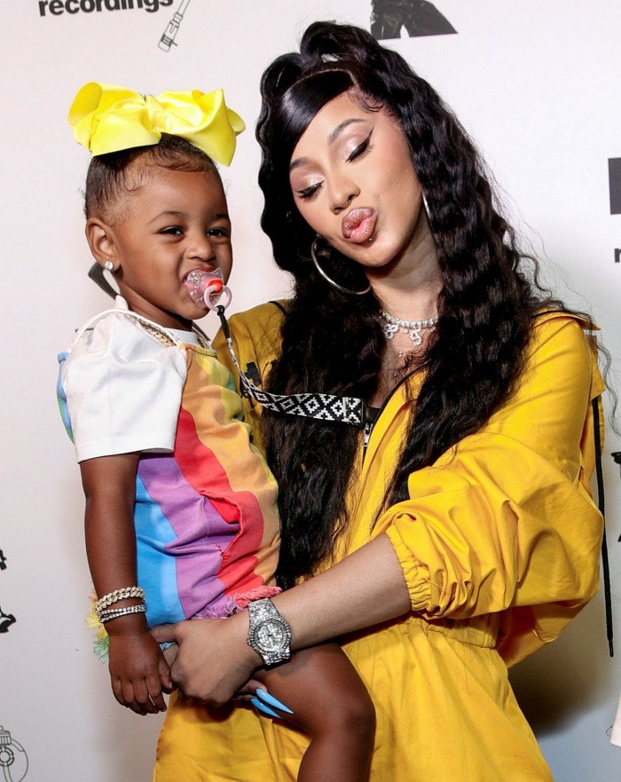 Rapper Cardi B with her daughter 