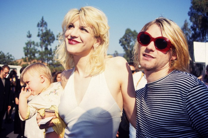 Love with Kurt Cobain and daughter Frances Bean Cobain in 1993