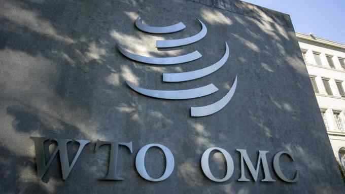 WTO signage outside its headquarters