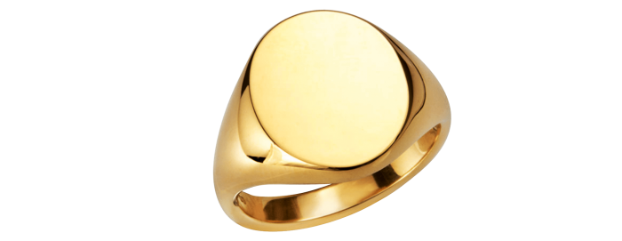 Deakin & Francis Single Mine Origin gold signet ring, £4,155