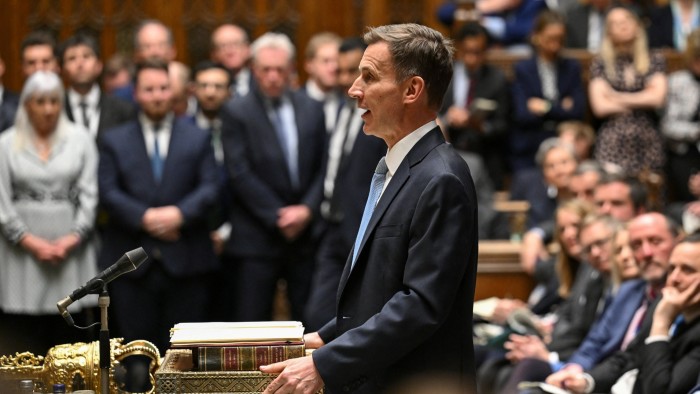 Chancellor Jeremy Hunt speaks in the House of Commons