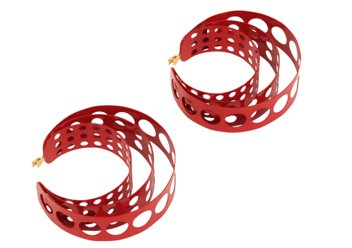Alaïa perforated brass earrings, €590