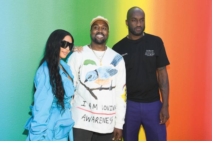 Kim Kardashian, Kanye West and Virgil Abloh at Paris Fashion Week, 2018
