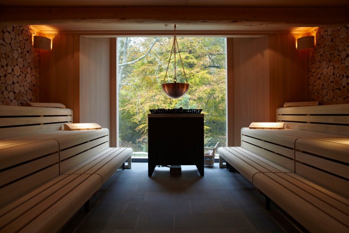 The sauna at Herb House Spa, Limewood Hotel, Hampshire