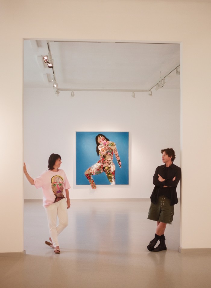 Gallerist Nina Katschnig (left) and Christopher Kane at Galerie Gugging