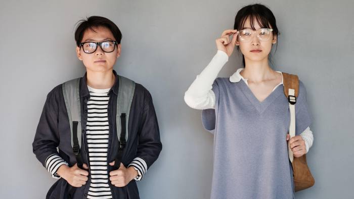 Asian students wearing glasses