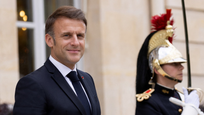 Emmanuel Macron outside the Élysée Palace