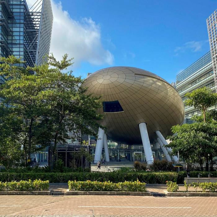 The Charles K Kao Auditorium – aka the ‘Golden Egg’ – at the Hong Kong Science Park