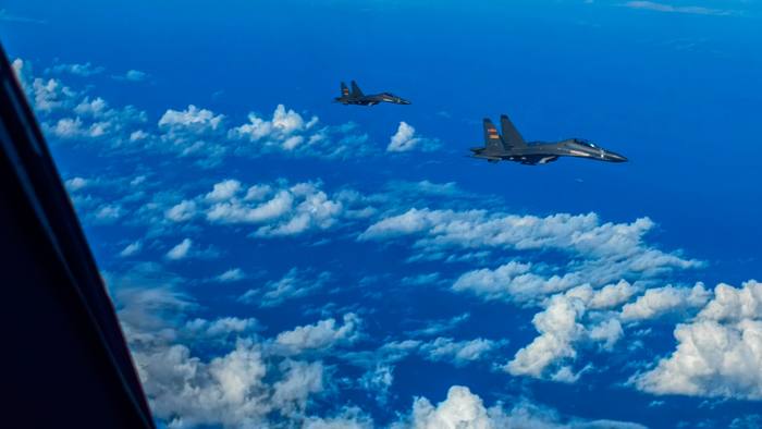 Fighters of the People’s Liberation Army air force conduct exercises around Taiwan in August