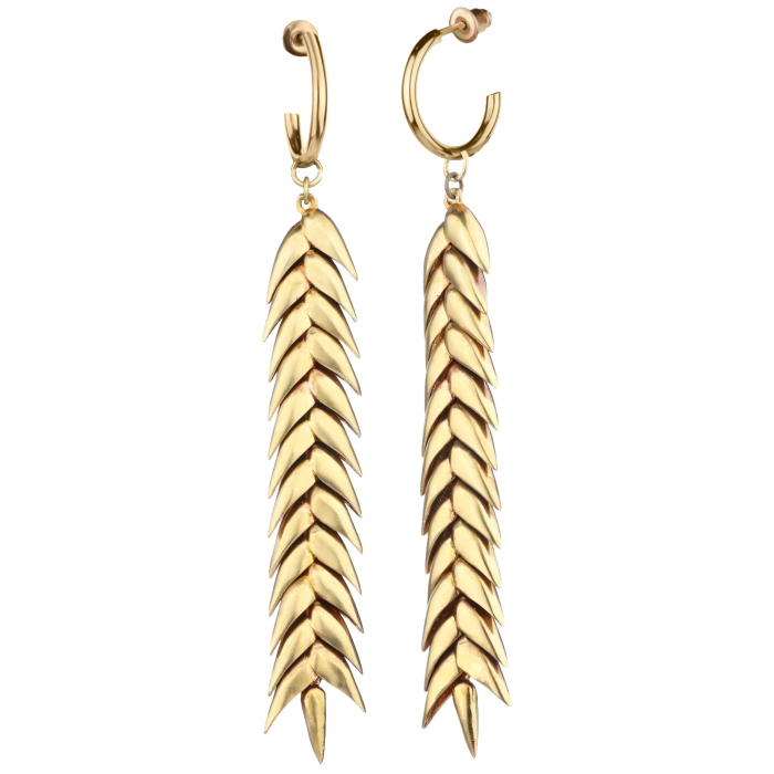 Bevza gold-plated brass Spikelet earrings, $190, iamuare.world