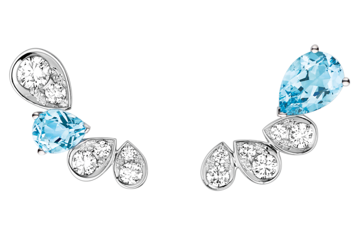 White-gold, diamond and aquamarine Joséphine Ronde d’Aigrettes earrings, £4,430