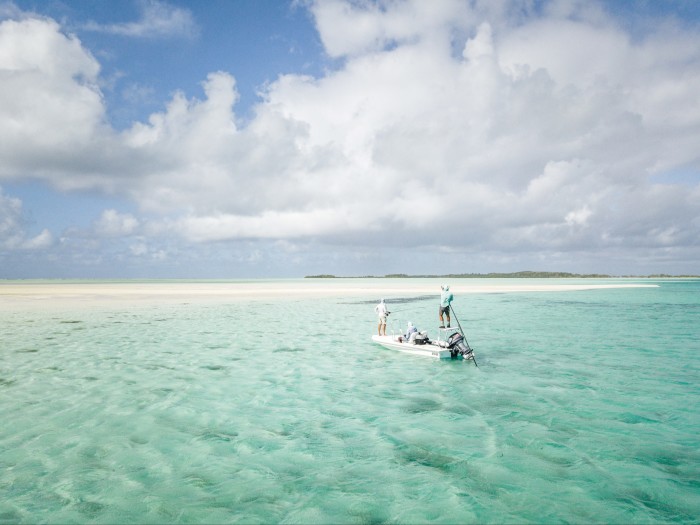 The flats of St François stretch to 10,000 acres. Guides poll through the shallow waters in search of fish