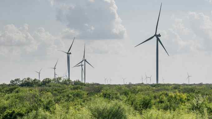 Wind turbines in Papalote, Texas