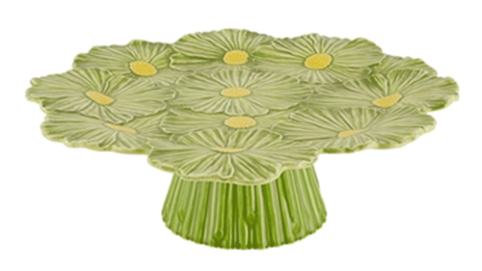 a floral-shaped cake stand