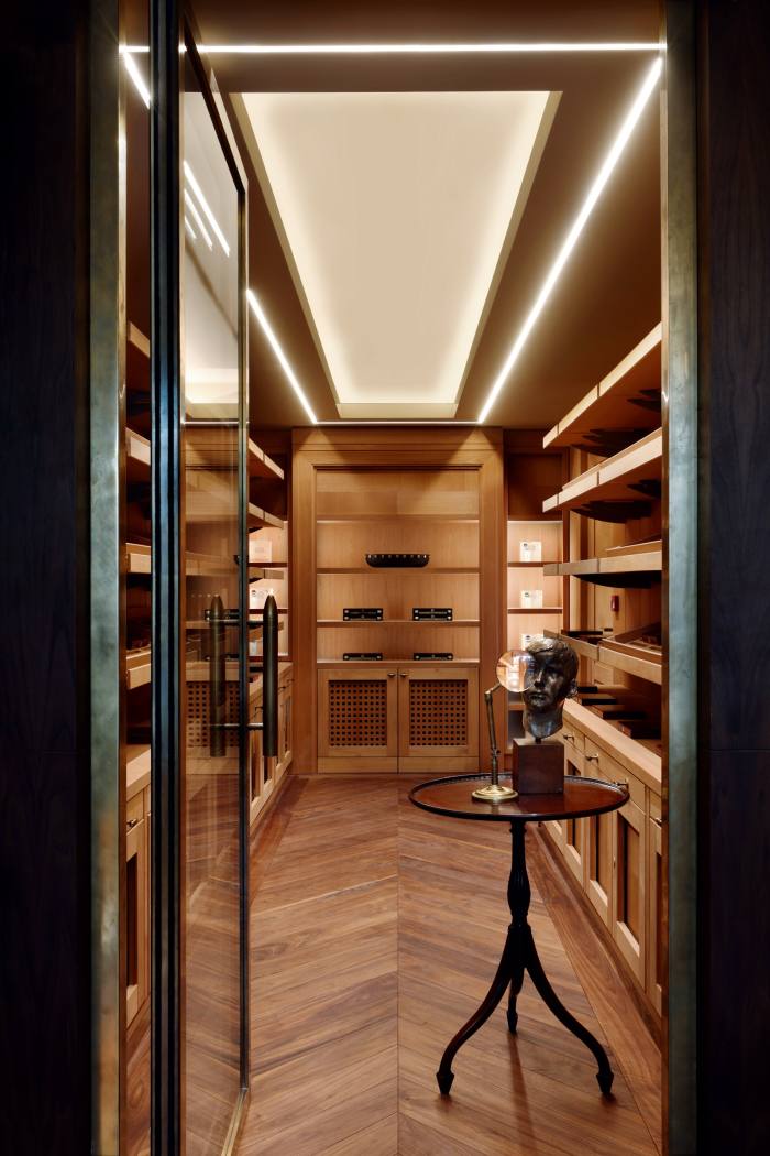 The walk-in humidor: cigars are aged at 21 degrees celsius and 70 per cent humidity