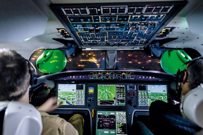 The aircraft’s pioneering head-up display