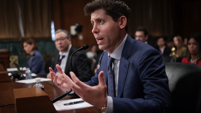 Samuel Altman, CEO of OpenAI, testifies before the Senate Judiciary Subcommittee on Privacy, Technology, and the Law May 16, 2023 in Washington, DC