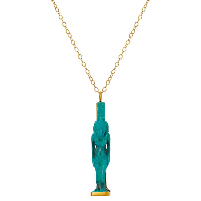Pippa Small x Antiquarium Ltd 18ct-gold and Egyptian-faience Isis amulet, £3,650