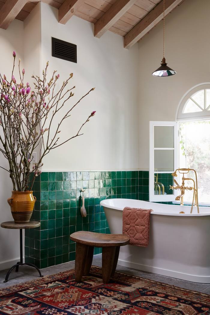 A bathroom by Nickey Kehoe in a home in the Hollywood Hills
