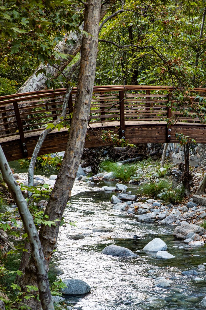 A bridge over the creek at Tassajara hot springs
