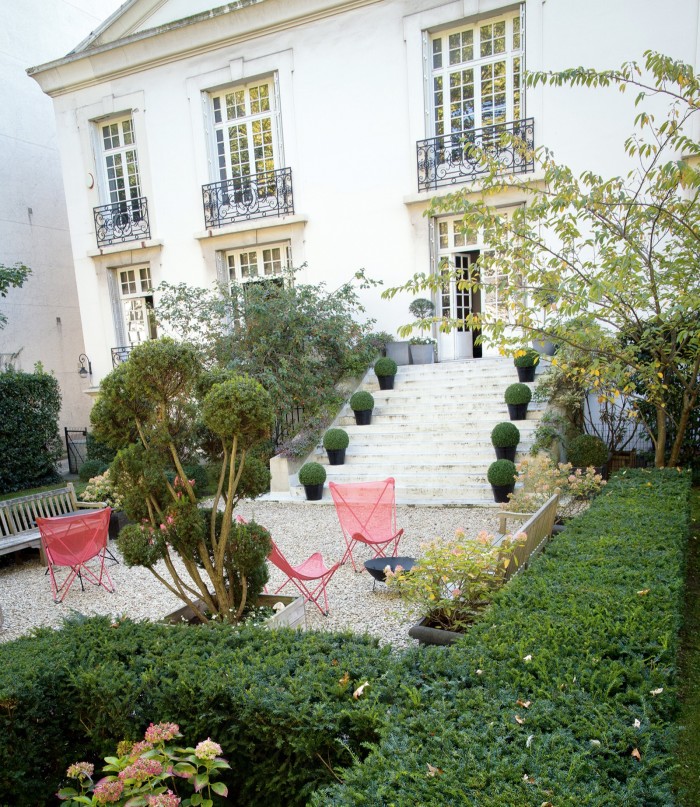 The garden of Zeller’s house in Paris that was designed by her late husband