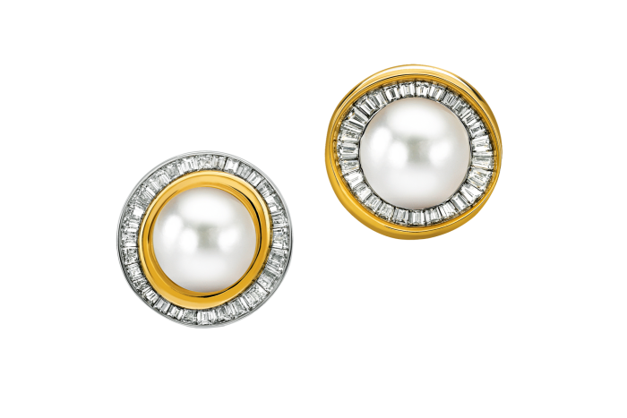 Emilia Wickstead & Jessica McCormack diamond and pearl Eclipse earrings, £25,000