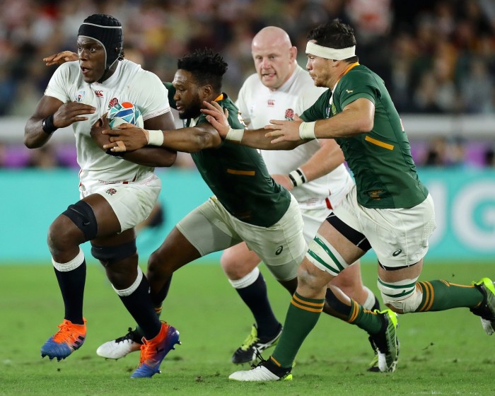 Itoje (far left) in the 2019 Rugby World Cup Final