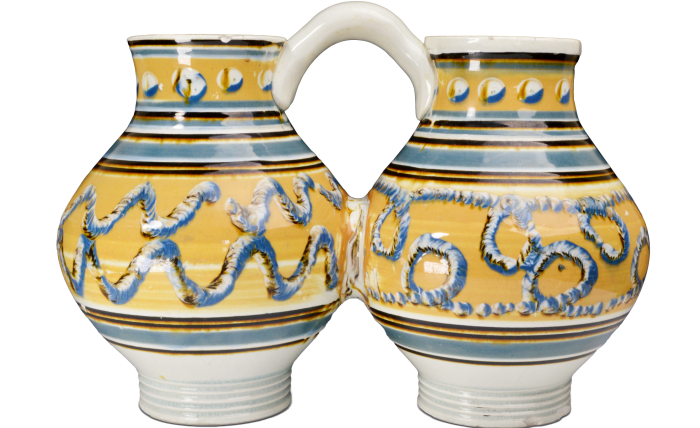 19th-century double jug, sold for $10,000 by Martyn Edgell Antiques
