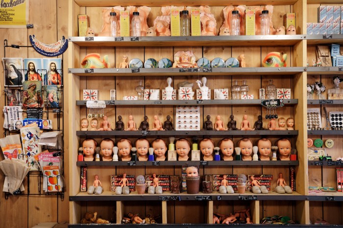 A selection of the store’s stock, including rows of dolls and dolls’ heads