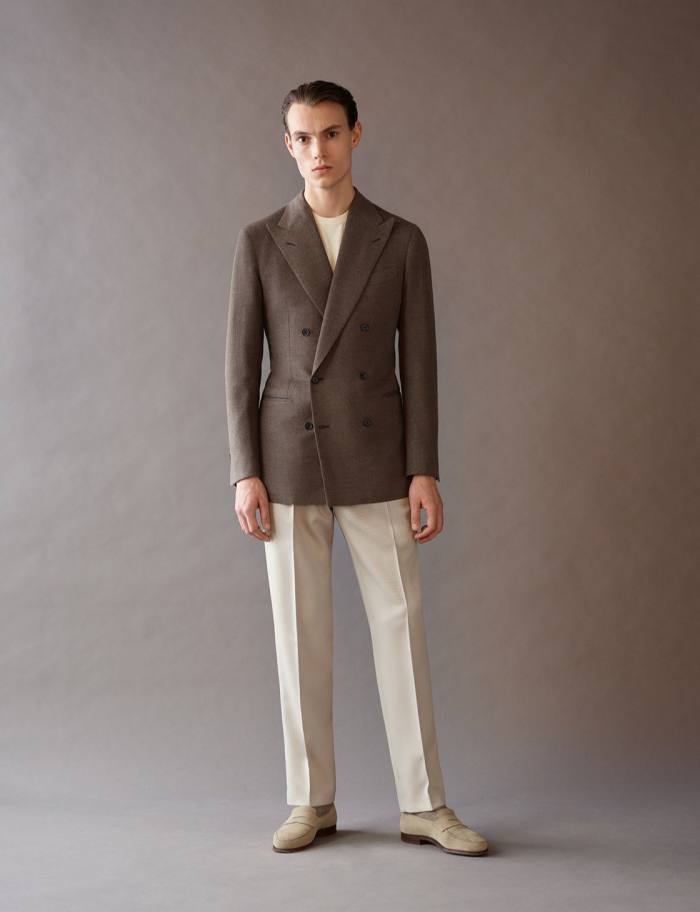 Atelier Saman Amel wool/cashmere jacket, €2,300, and wool trousers, €550