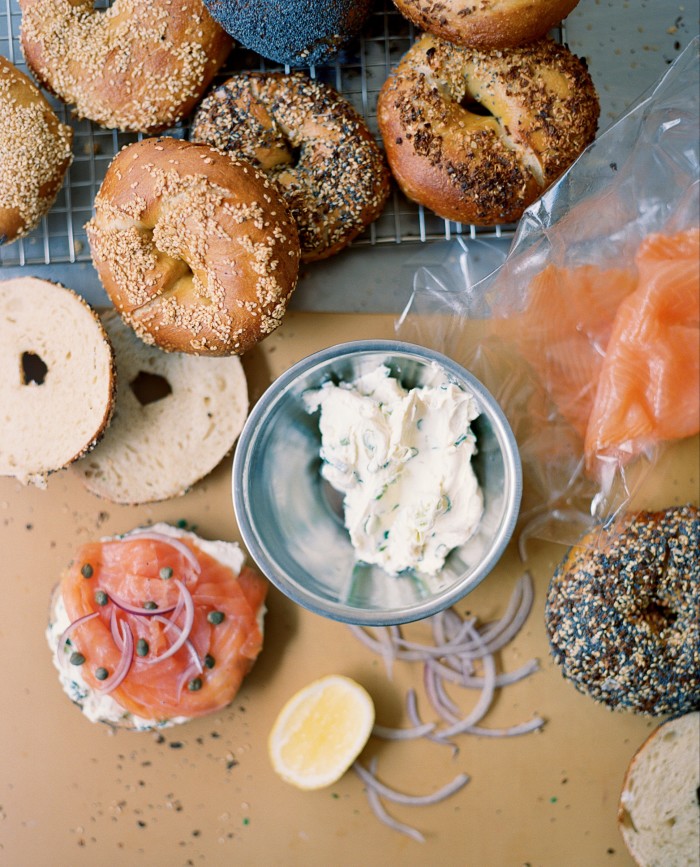 A selection of Dan Martensen’s bagels, with classic New York toppings