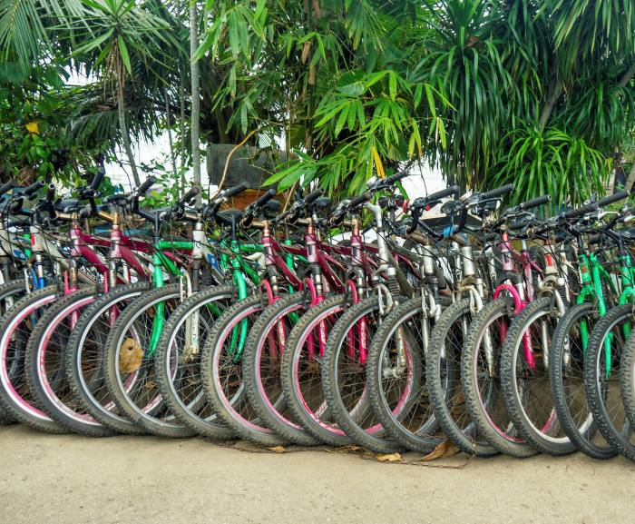 Bikes at a hire shop in Pulau Ubin